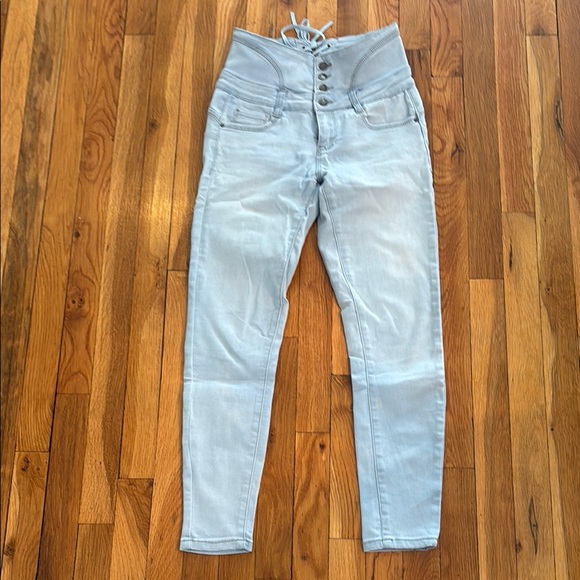 Light blue High-Waisted Women Jeans - Picture 3 of 5